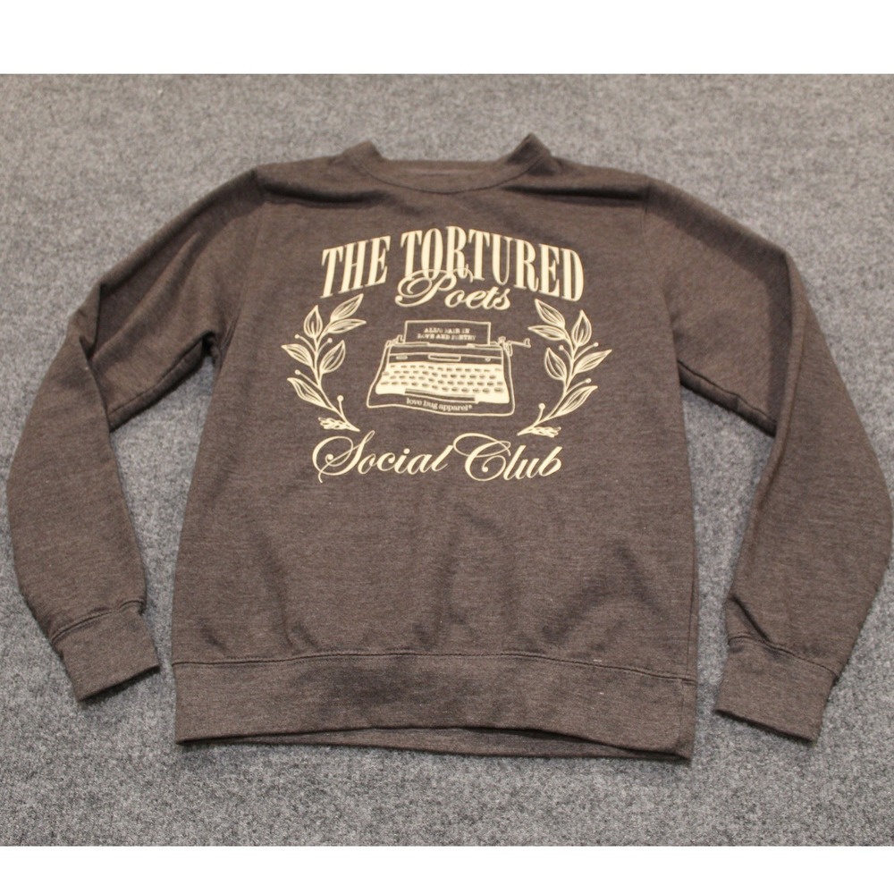 Love Bug Apparel The Tortured Poets Social Club Sweatshirt Brown Small